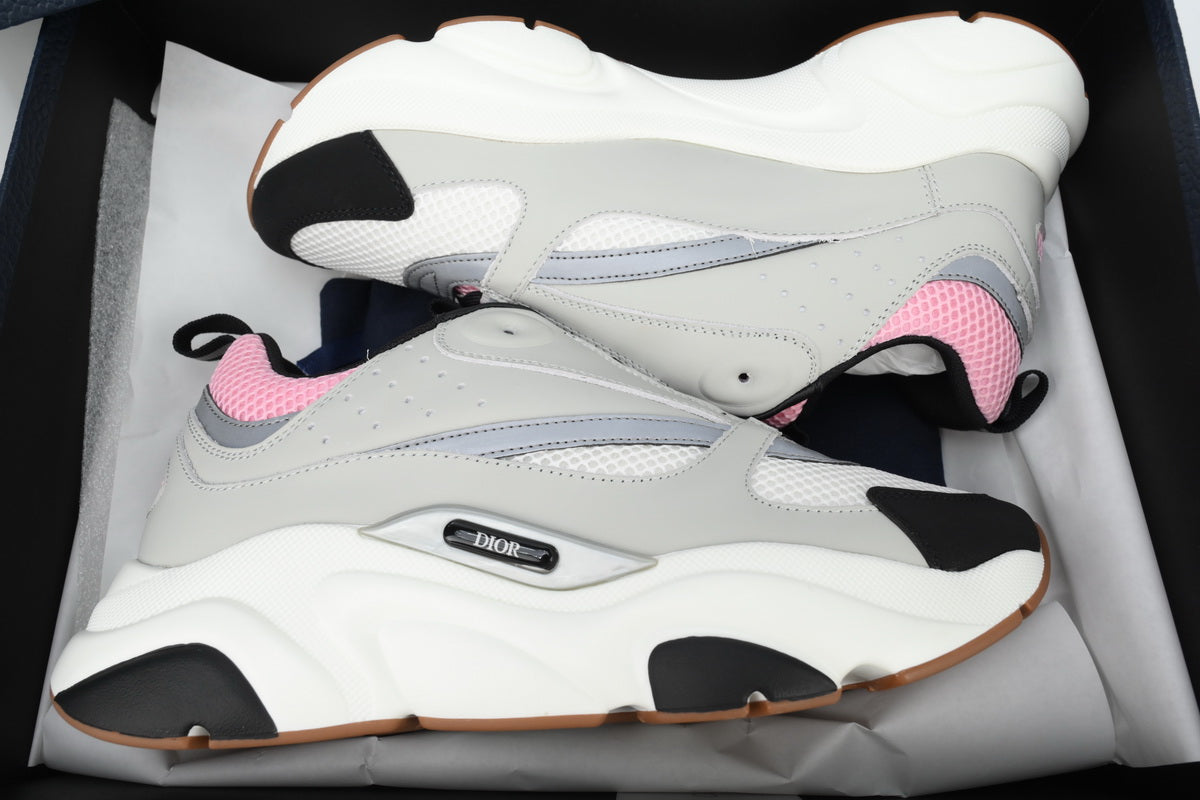 DIOR B22 Grey Sneakers - Pink Unisex Streetwear Limited Edition