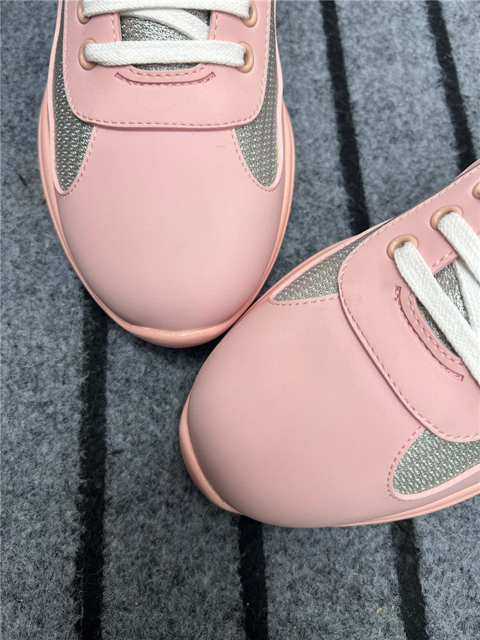 PRADA America's Cup Soft Rubber Silver Sneakers - Pink Unisex Streetwear Limited Edition
