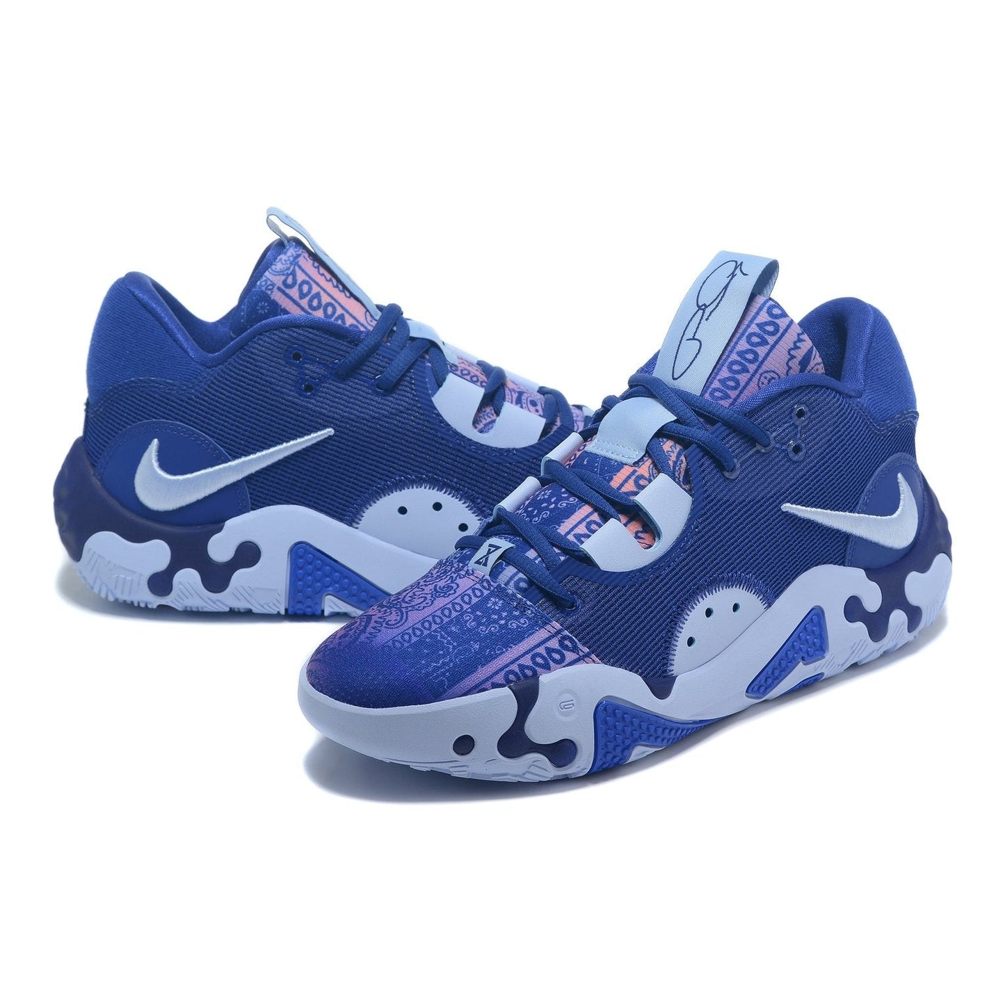 NIKE Pg 6 - Paisley Shoes - Blue Unisex Streetwear Limited Edition - Introducing the Nike PG 6 x Blue Paisley, a captivating blend of style and performance