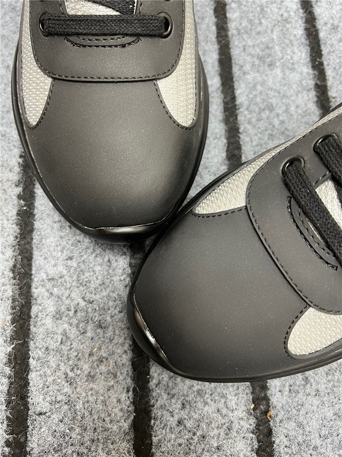 PRADA America's Cup Soft Rubber Silver Sneakers - Black Unisex Streetwear Limited Edition