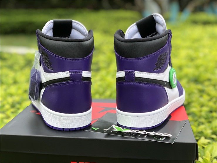 JORDAN 1 High - Court Purple Sneakers - White Unisex Streetwear Limited Edition