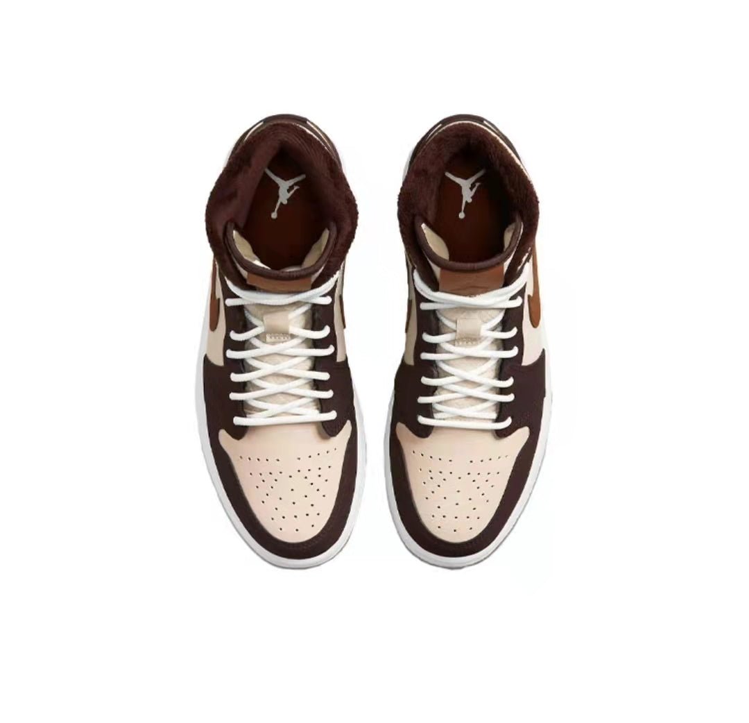 JORDAN 1 Mid Se - Basalt Oatmeal Sneakers - Brown Unisex Streetwear Limited Edition