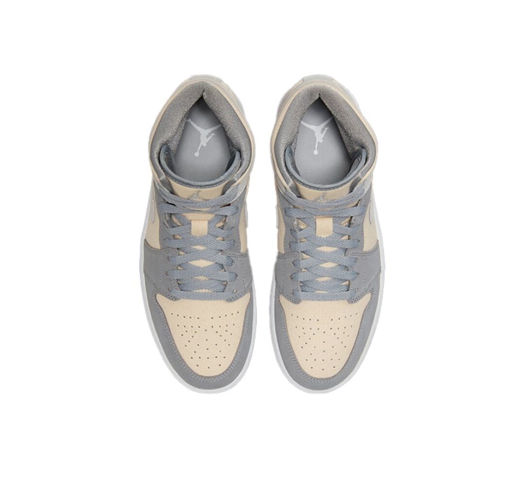 JORDAN 1 Mid Se - Coconut Milk Particle - Grey Unisex Streetwear Limited Edition