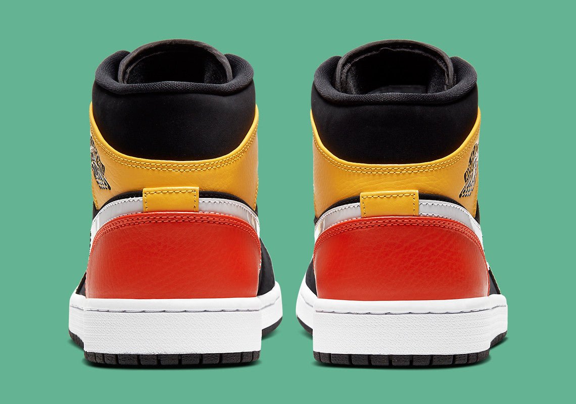 JORDAN 1 Mid - Amarillo Orange Sneakers - Black Unisex Streetwear Limited Edition