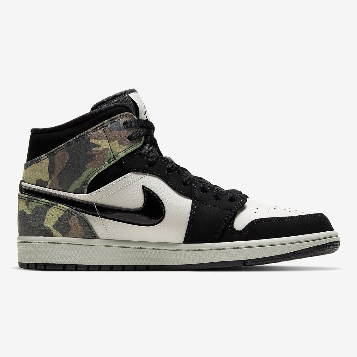 JORDAN 1 Mid - Camo Sneakers - Black Unisex Streetwear Limited Edition