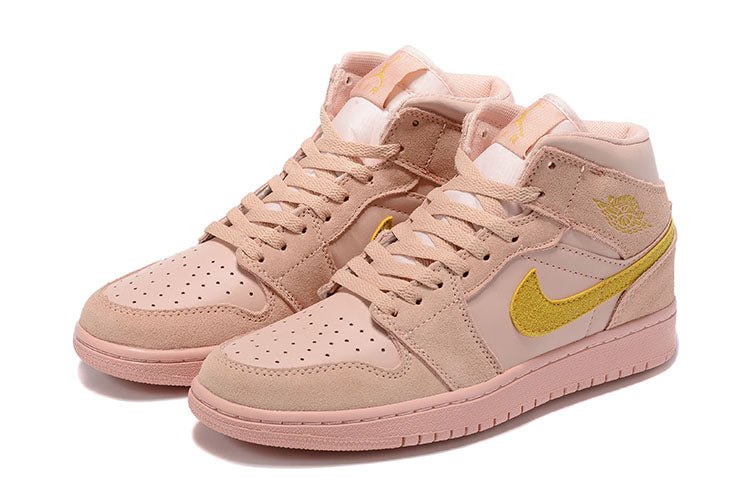 JORDAN 1 Mid - Coral Gold Sneakers - Black Unisex Streetwear Limited Edition