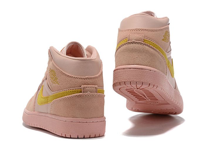 JORDAN 1 Mid - Coral Gold Sneakers - Black Unisex Streetwear Limited Edition