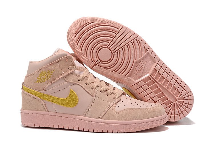 JORDAN 1 Mid - Coral Gold Sneakers - Black Unisex Streetwear Limited Edition
