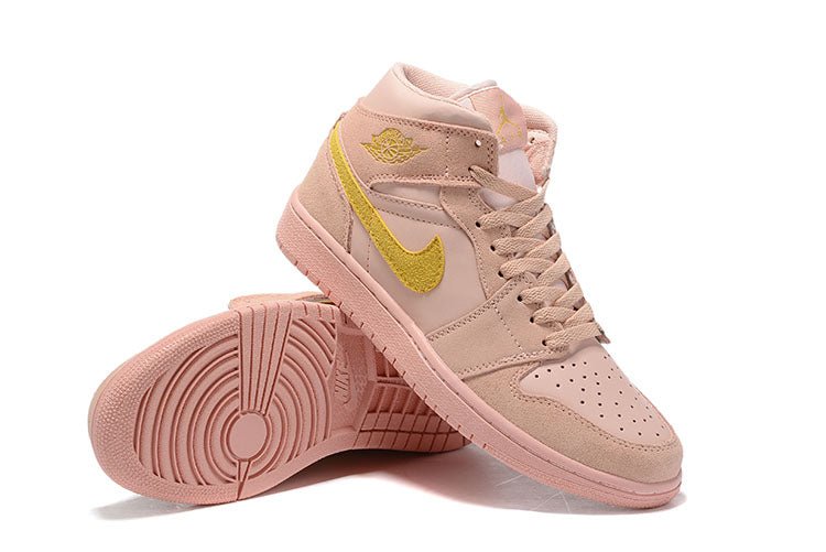 JORDAN 1 Mid - Coral Gold Sneakers - Black Unisex Streetwear Limited Edition