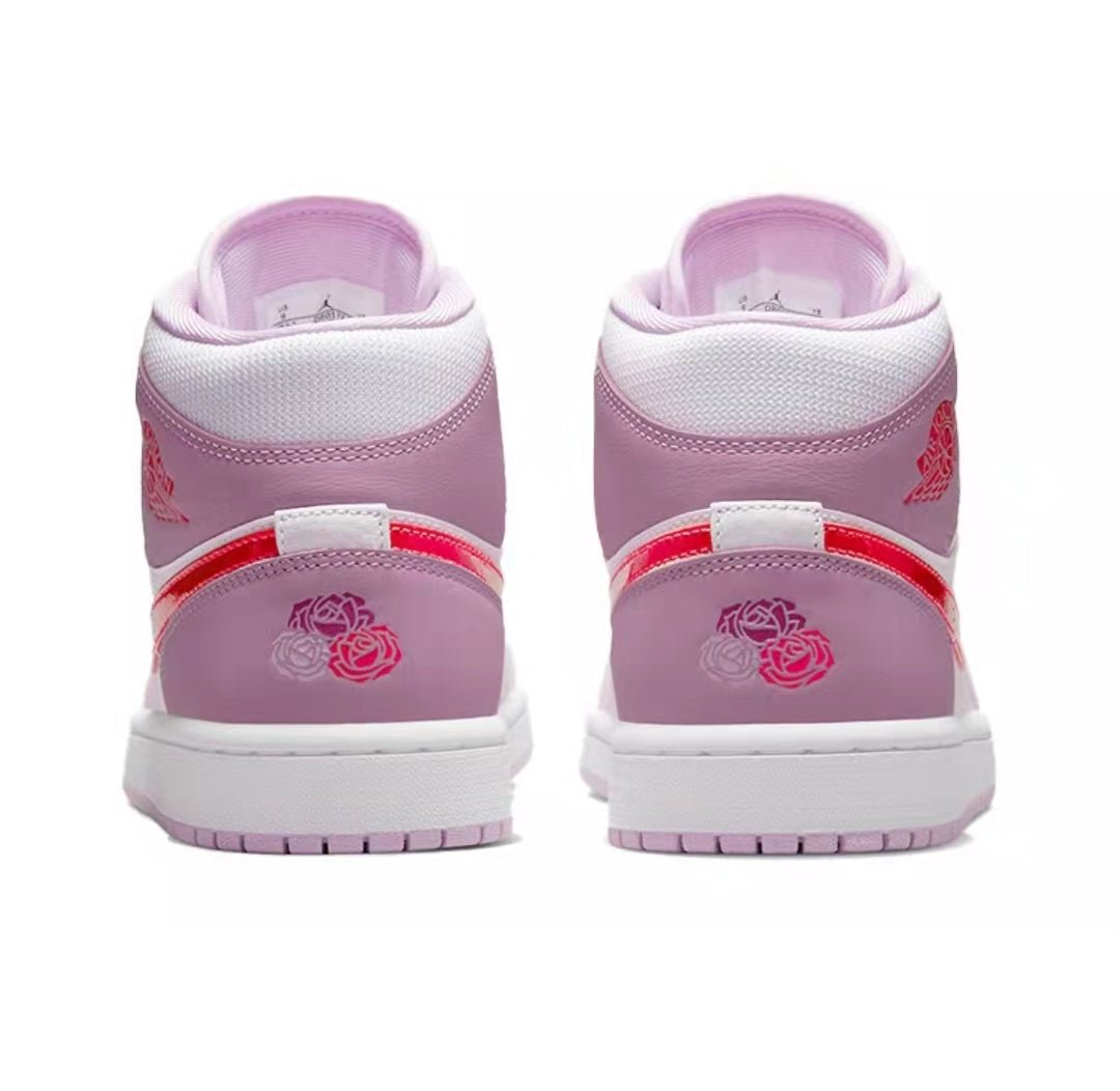 JORDAN 1 Mid - Valentine's Day Sneakers - Black Unisex Streetwear Limited Edition