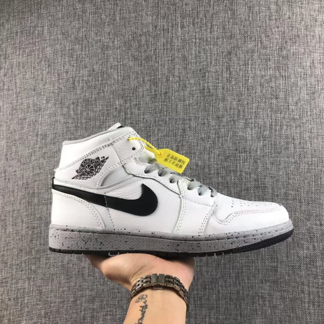 JORDAN 1 Mid - Cement Sneakers - White Unisex Streetwear Limited Edition