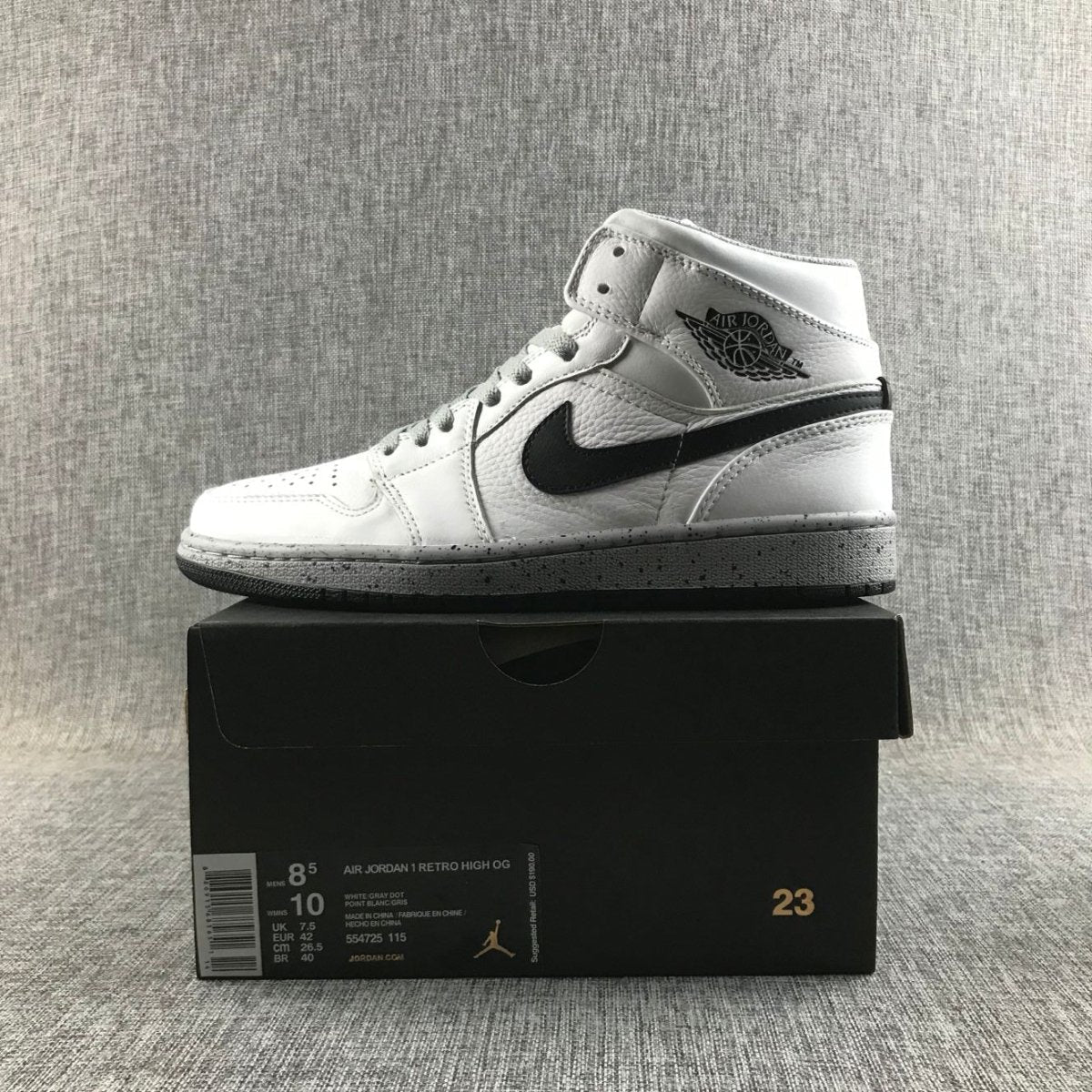 JORDAN 1 Mid - Cement Sneakers - White Unisex Streetwear Limited Edition
