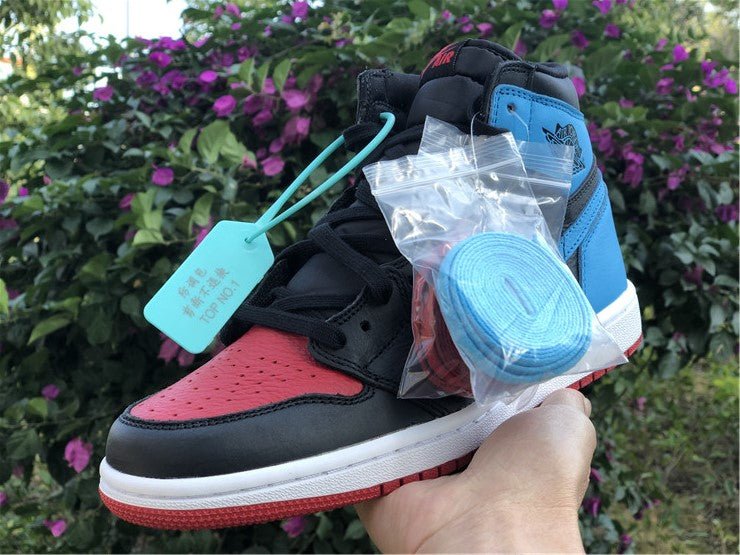 JORDAN 1 Retro High - Nc To Chi Leather Sneakers - Black Unisex Streetwear Limited Edition