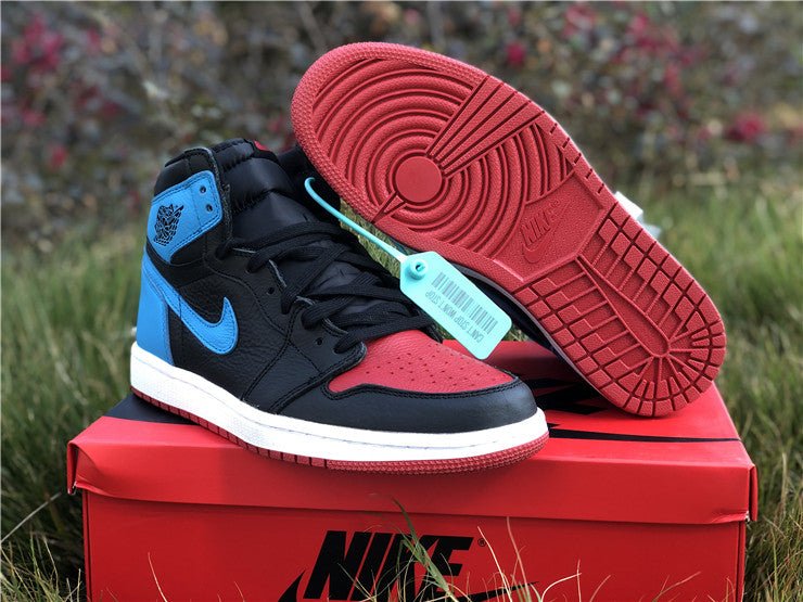 JORDAN 1 Retro High - Nc To Chi Leather Sneakers - Black Unisex Streetwear Limited Edition