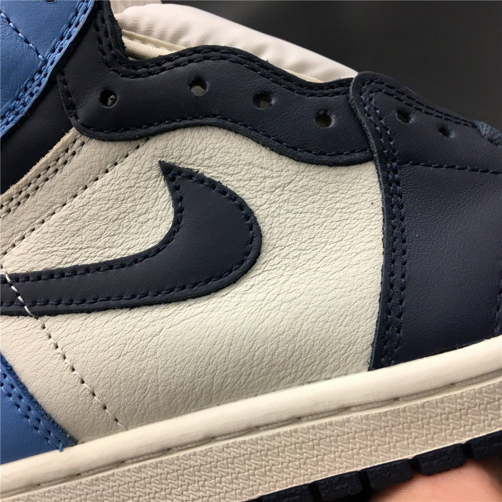 JORDAN 1 Retro High - Obsidian Unc Sneakers - Black Unisex Streetwear Limited Edition