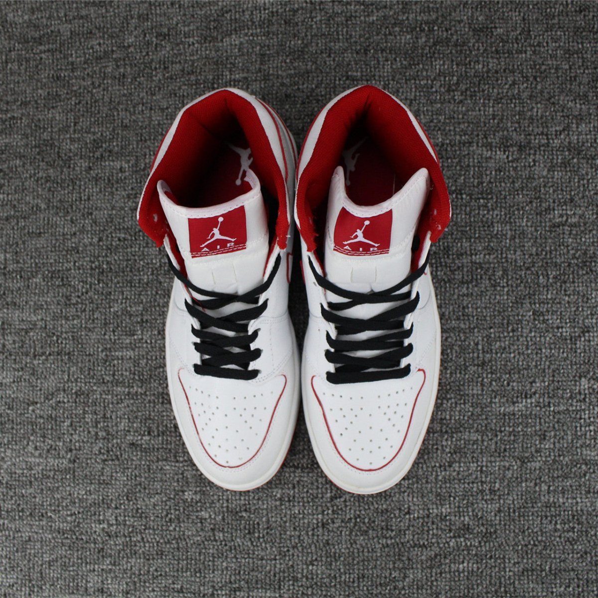 JORDAN 1 Retro Mid - White Gym Red Sneakers - Black Unisex Streetwear Limited Edition