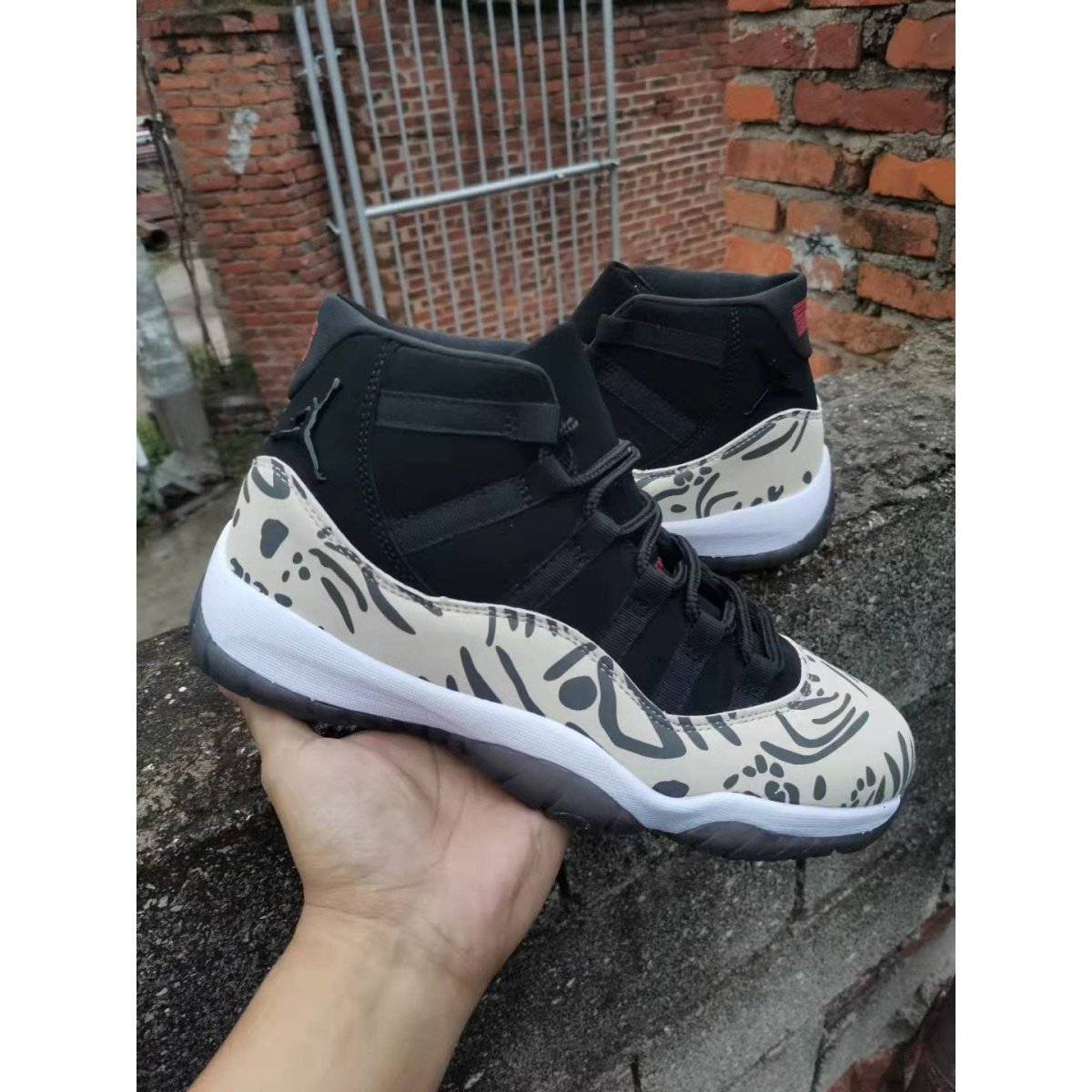 JORDAN 11 Retro - Animal Instinct Sneakers - Black Unisex Streetwear Limited Edition
