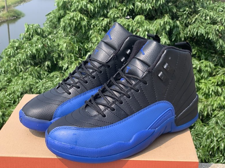 JORDAN 12 Retro - Game Royal Sneakers - Black Unisex Streetwear Limited Edition