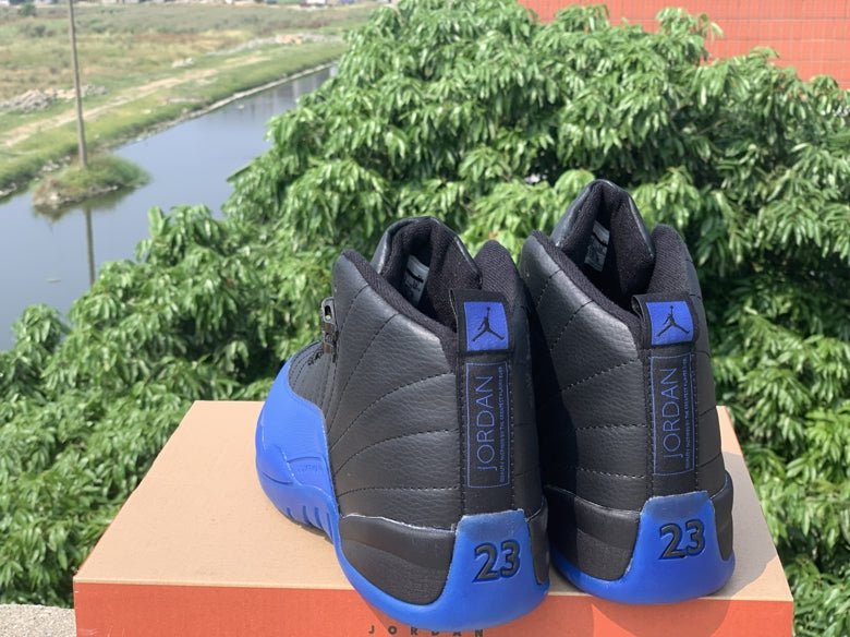 JORDAN 12 Retro - Game Royal Sneakers - Black Unisex Streetwear Limited Edition