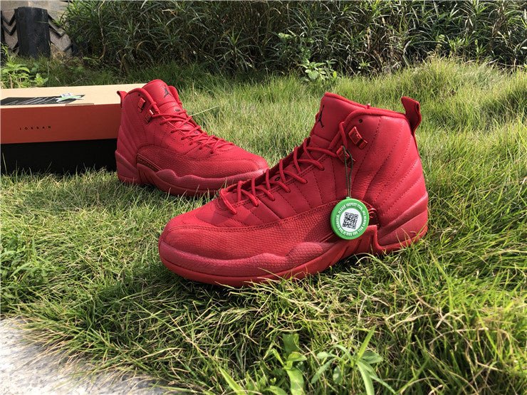 JORDAN 12 Retro - Gym Sneakers - Red Unisex Streetwear Limited Edition