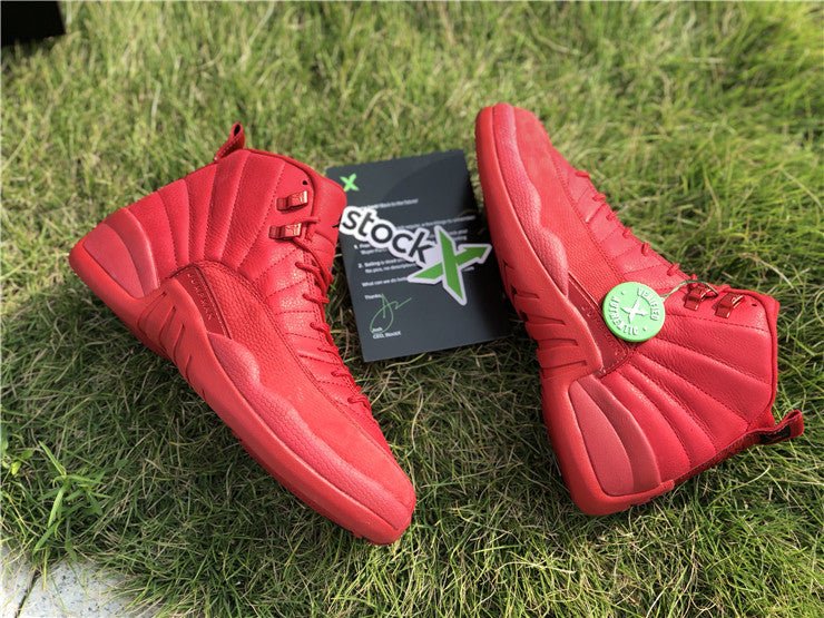 JORDAN 12 Retro - Gym Sneakers - Red Unisex Streetwear Limited Edition