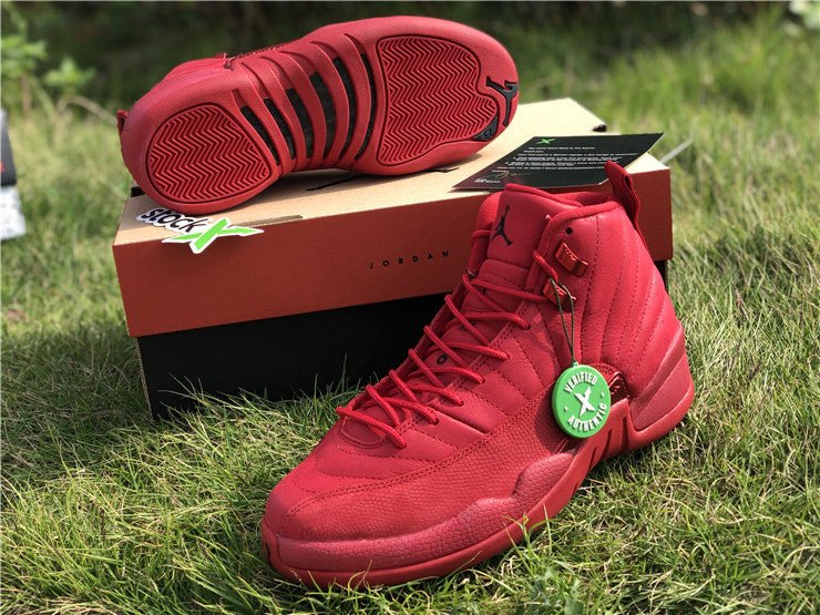 JORDAN 12 Retro - Gym Sneakers - Red Unisex Streetwear Limited Edition