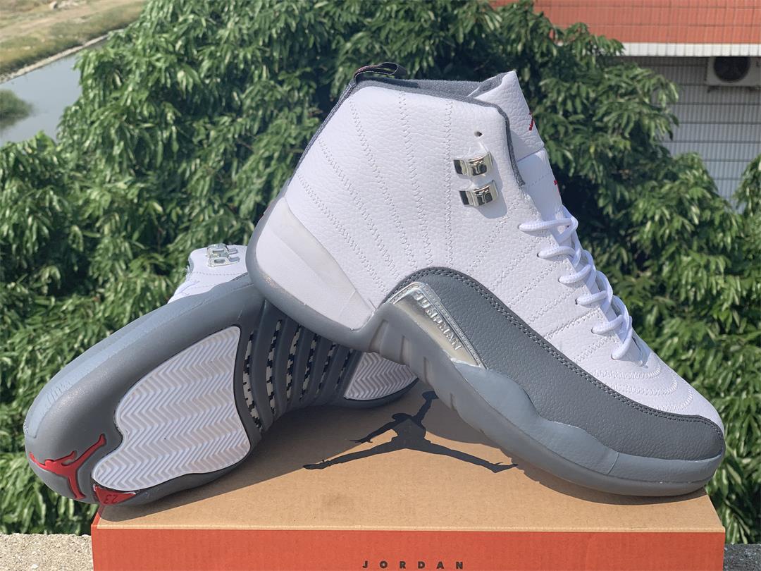 JORDAN 12 Retro - Dark Grey Sneakers - White Unisex Streetwear Limited Edition