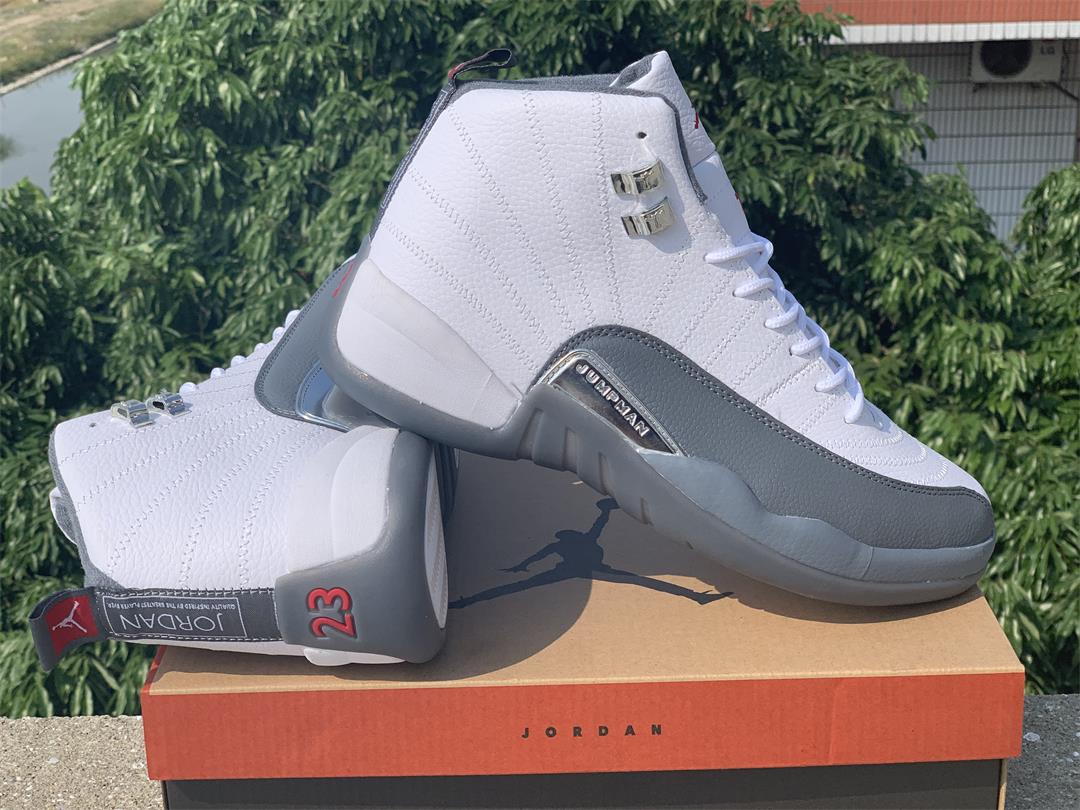 JORDAN 12 Retro - Dark Grey Sneakers - White Unisex Streetwear Limited Edition