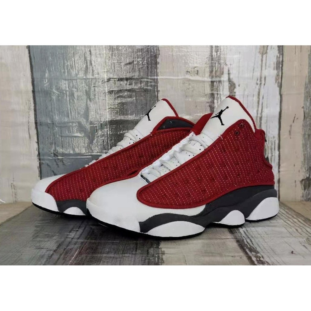 JORDAN 13 Retro - Gym Flint Grey Sneakers - Red Unisex Streetwear Limited Edition