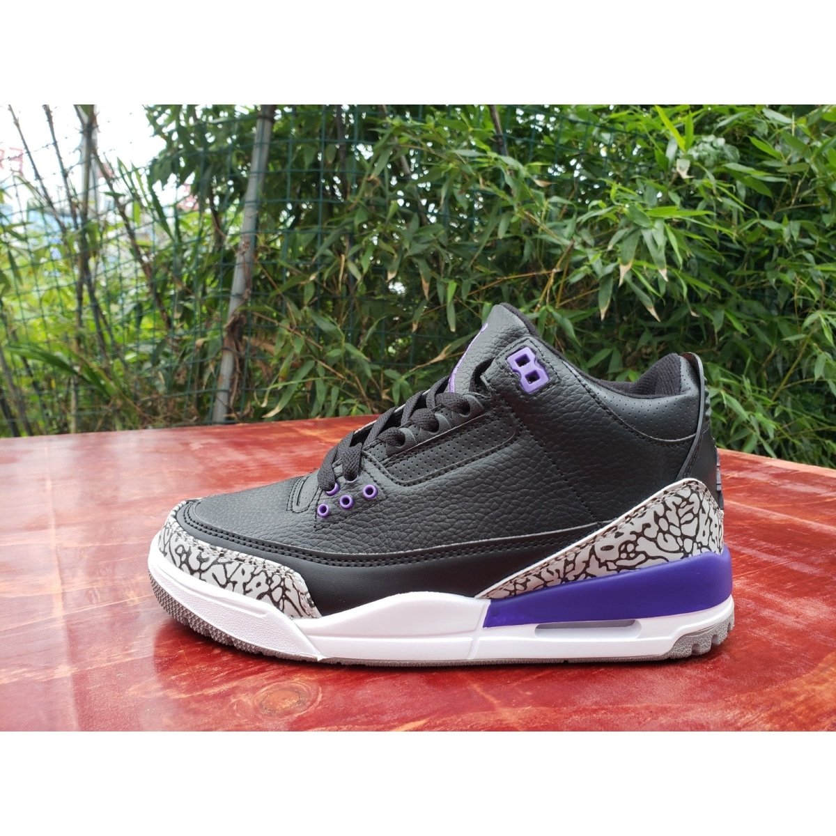 JORDAN 3 Retro - Court Purple Sneakers - Black Unisex Streetwear Limited Edition