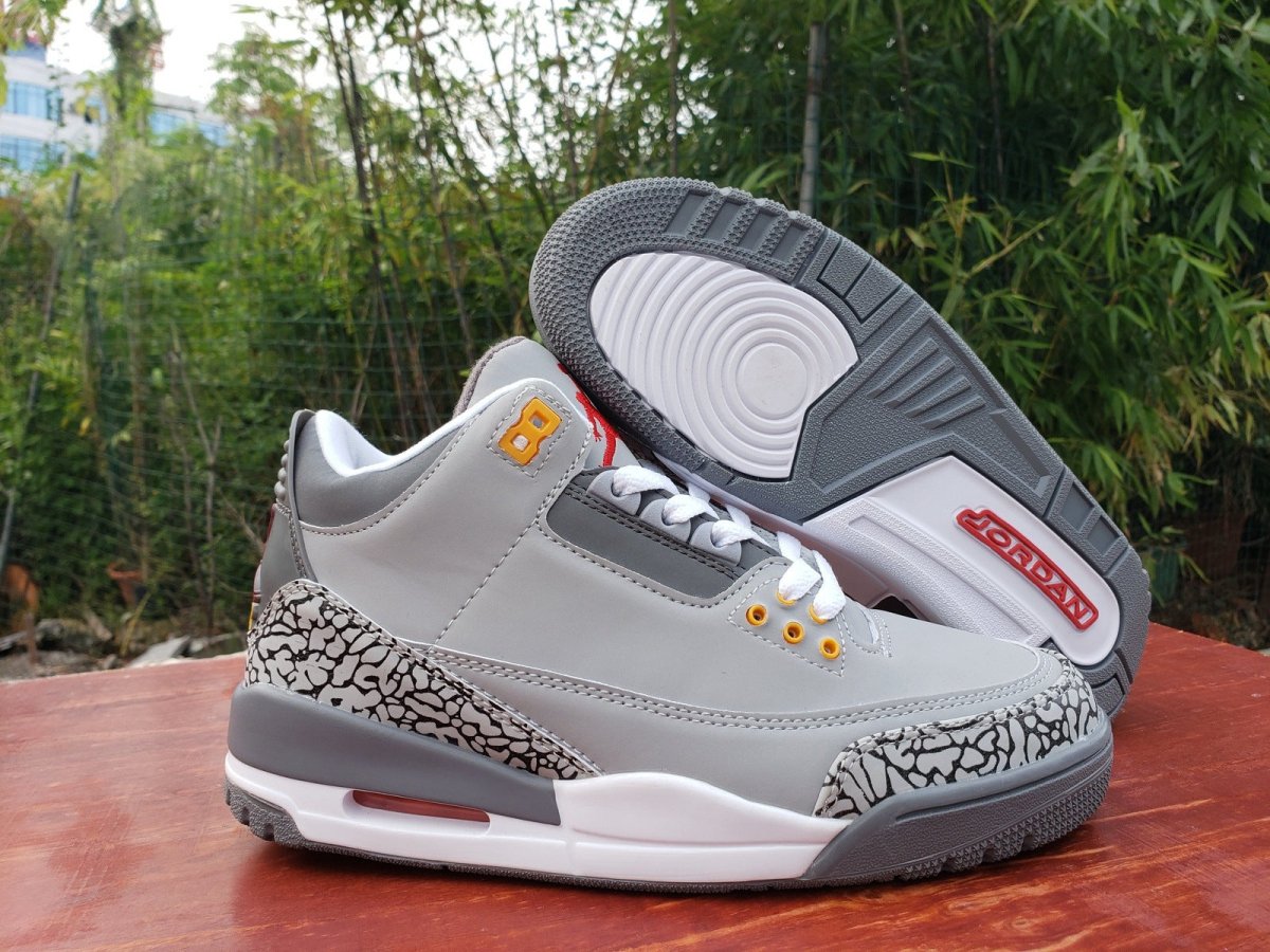 JORDAN 3 Retro - Cool T-Shirt - Grey Unisex Streetwear Limited Edition
