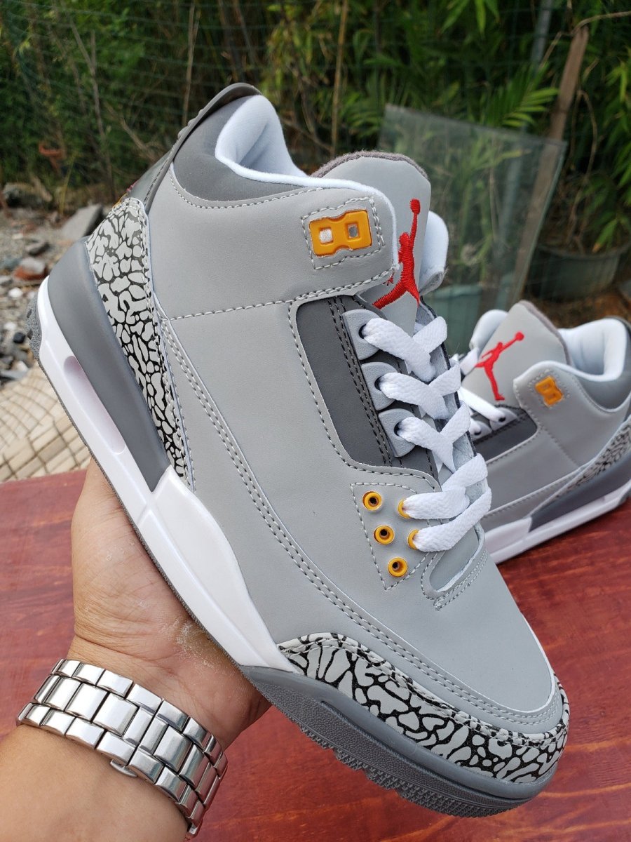 JORDAN 3 Retro - Cool T-Shirt - Grey Unisex Streetwear Limited Edition