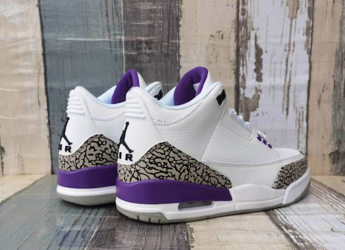 JORDAN 3 Retro - Dark Iris Sneakers - Black Unisex Streetwear Limited Edition