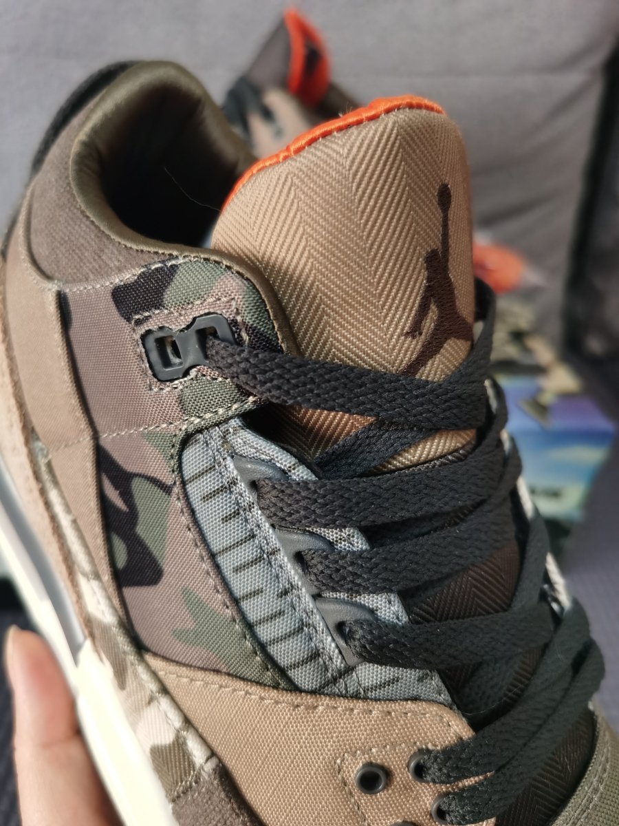 JORDAN 3 Retro - Patchwork Camo Sneakers - Black Unisex Streetwear Limited Edition