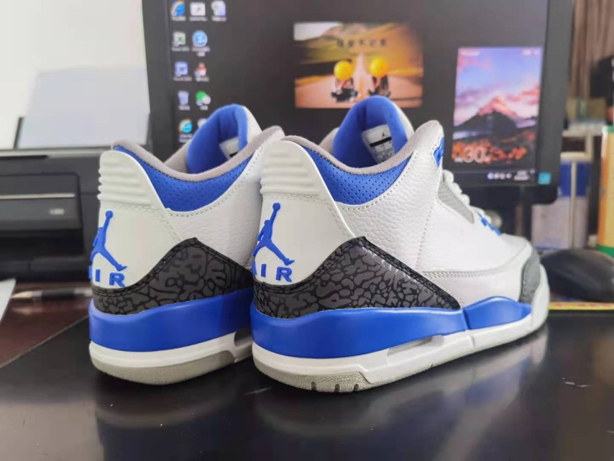 JORDAN 3 Retro - Racer Sneakers - Blue Unisex Streetwear Limited Edition