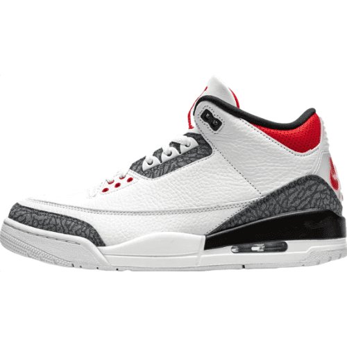 JORDAN 3 Retro - Se Fire Denim Sneakers - Red Unisex Streetwear Limited Edition