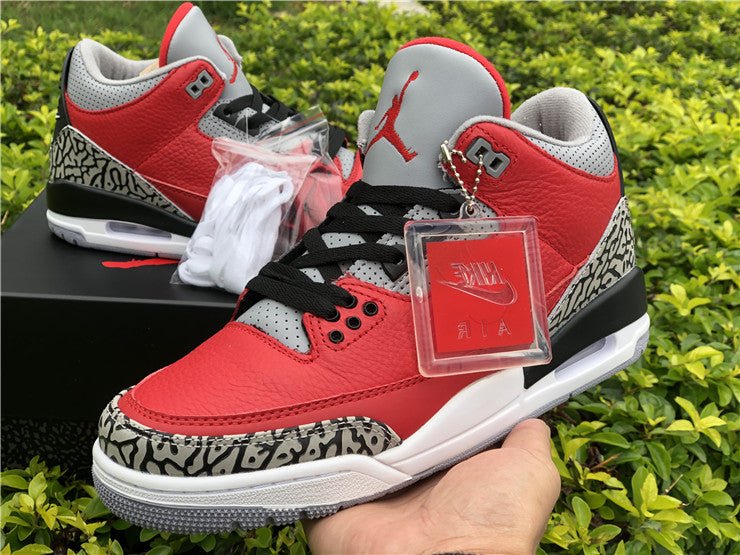 JORDAN 3 Retro - Se United Fire Sneakers - Red Unisex Streetwear Limited Edition