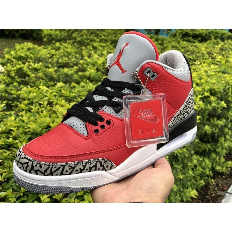 JORDAN 3 Retro - Se United Fire Sneakers - Red Unisex Streetwear Limited Edition