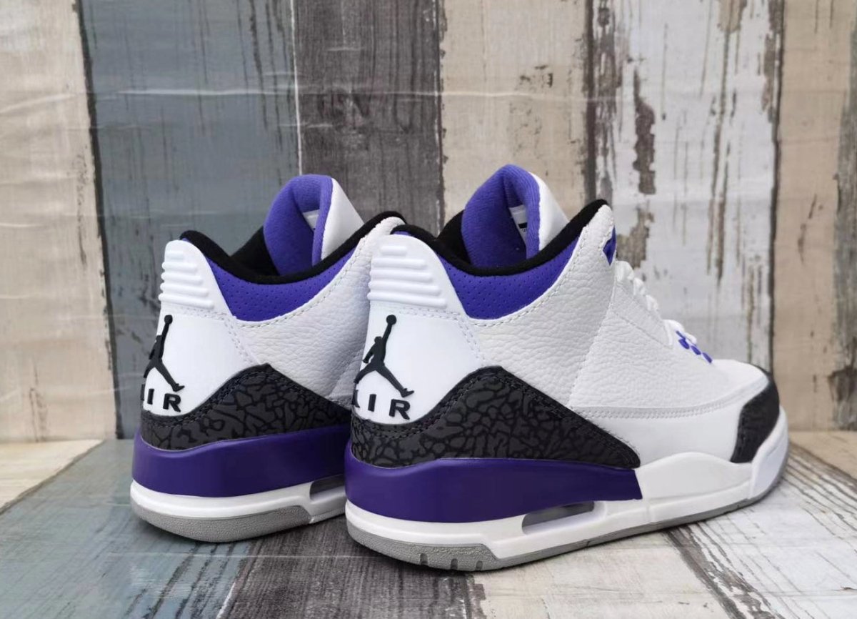 JORDAN 3 - Dark Iris Sneakers - Black Unisex Streetwear Limited Edition
