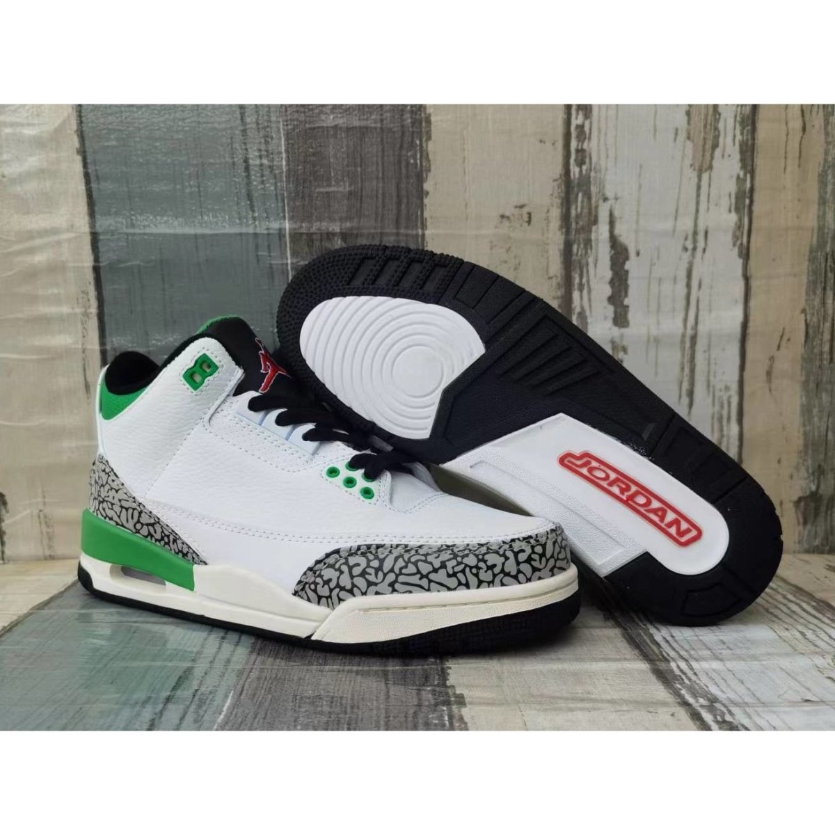 JORDAN 3 - Lucky Sneakers - Green Unisex Streetwear Limited Edition