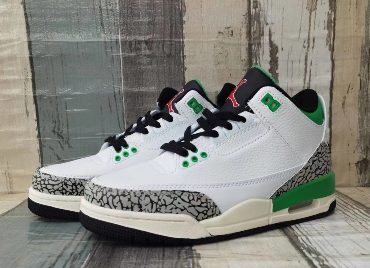 JORDAN 3 - Lucky Sneakers - Green Unisex Streetwear Limited Edition