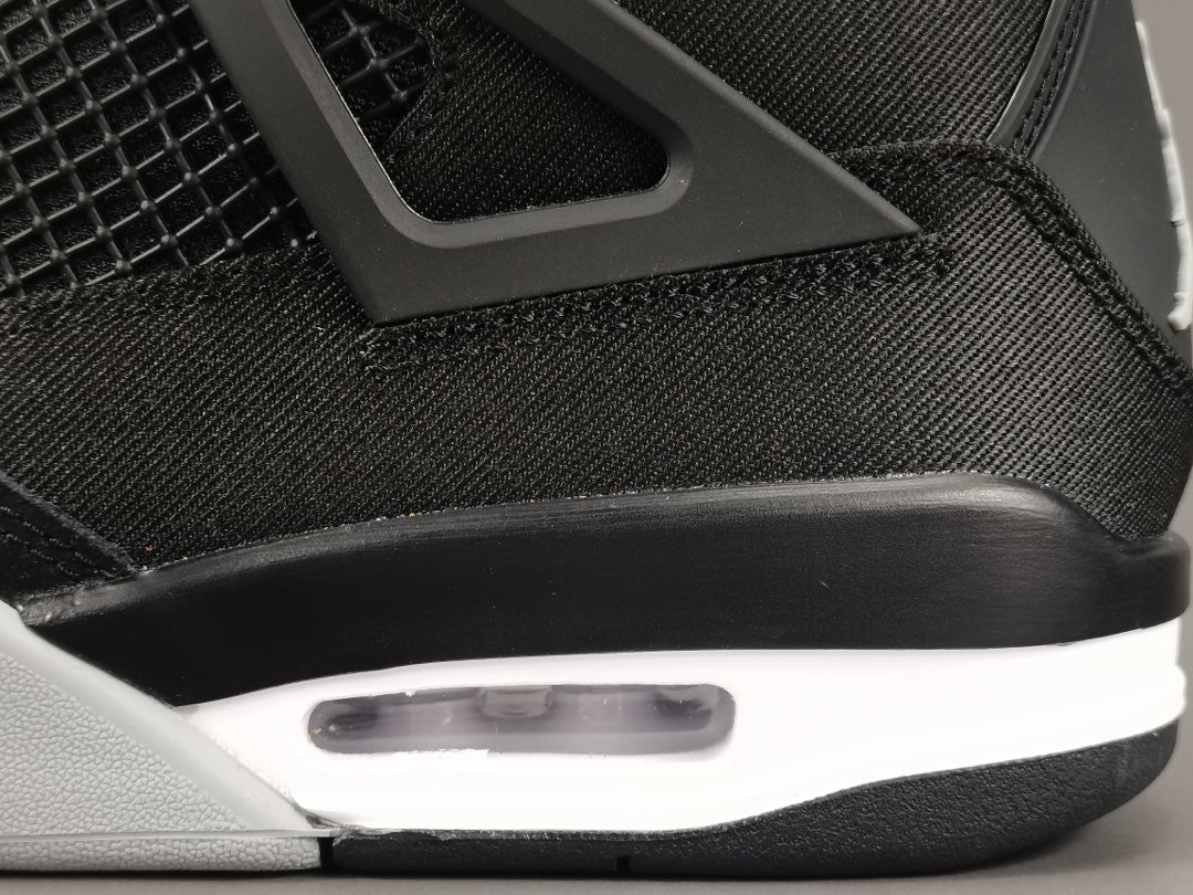 JORDAN 4 - Canvas Sneakers - Black Unisex Streetwear Limited Edition