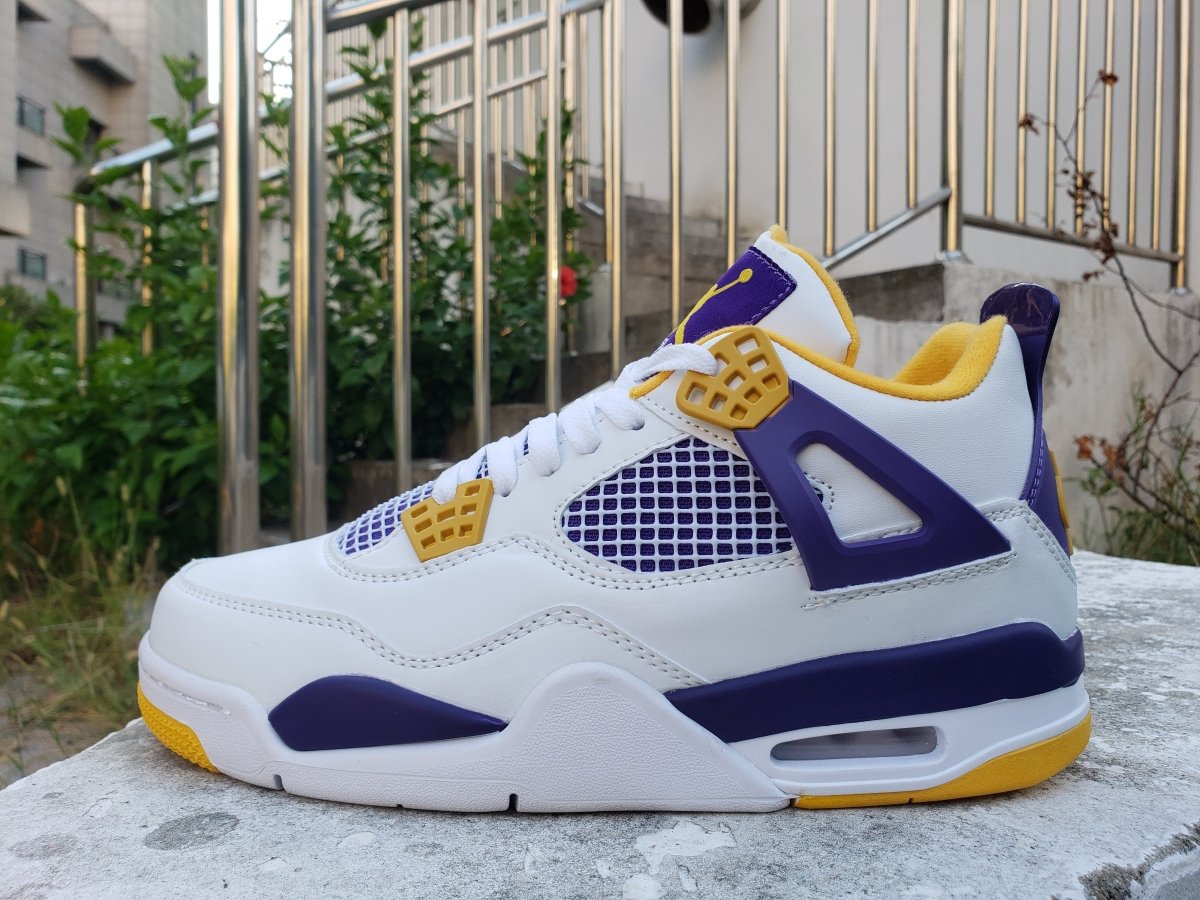 JORDAN 4 - Lakers Home Sneakers - Black Unisex Streetwear Limited Edition