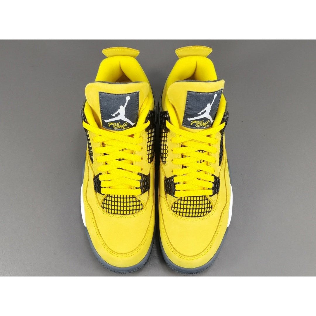 JORDAN 4 - Lightning Sneakers - Yellow Unisex Streetwear Limited Edition