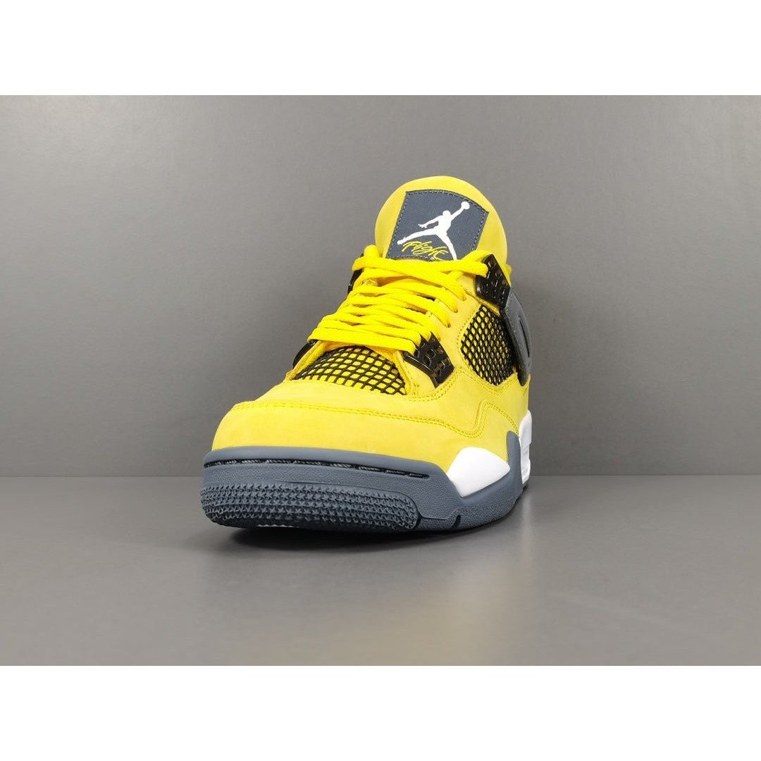 JORDAN 4 - Lightning Sneakers - Yellow Unisex Streetwear Limited Edition