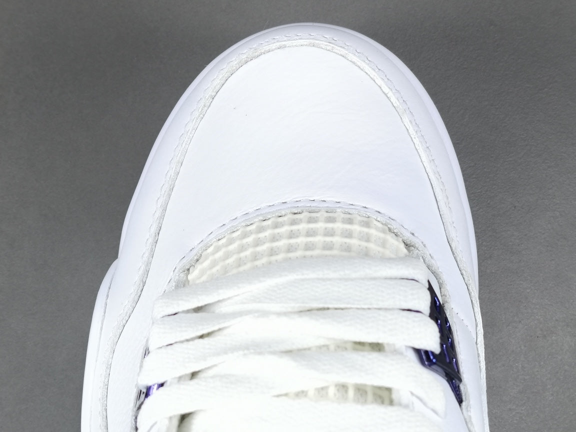 JORDAN 4 - Metallic Sneakers - Purple Unisex Streetwear Limited Edition - Introducing the Jordan 4 Metallic Purple, a captivating fusion of heritage and modern style. These