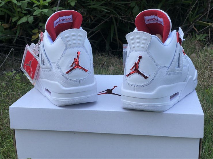 JORDAN 4 - Metallic Sneakers - Red Unisex Streetwear Limited Edition