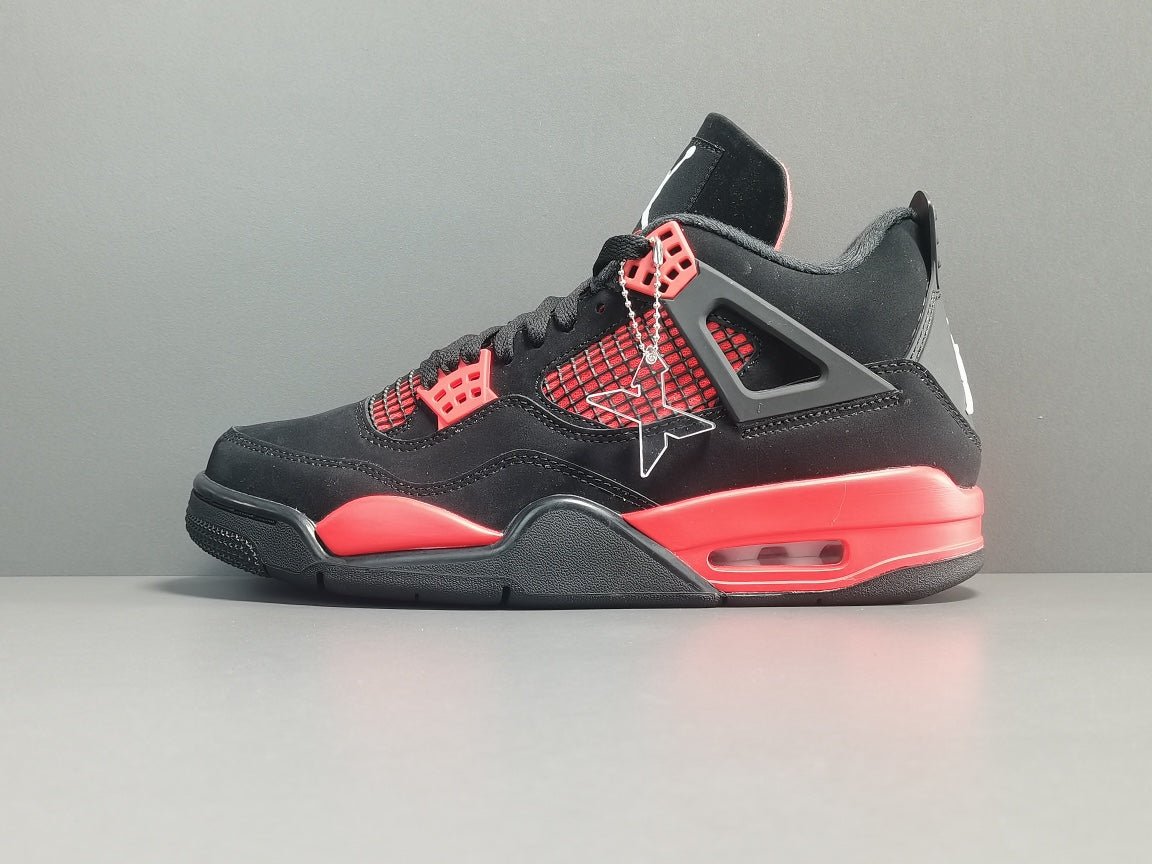 JORDAN 4 - Thunder Sneakers - Red Unisex Streetwear Limited Edition