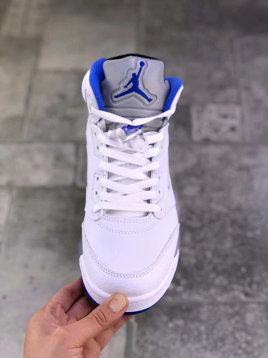 JORDAN 5 Retro - Stealth Sneakers - White Unisex Streetwear Limited Edition