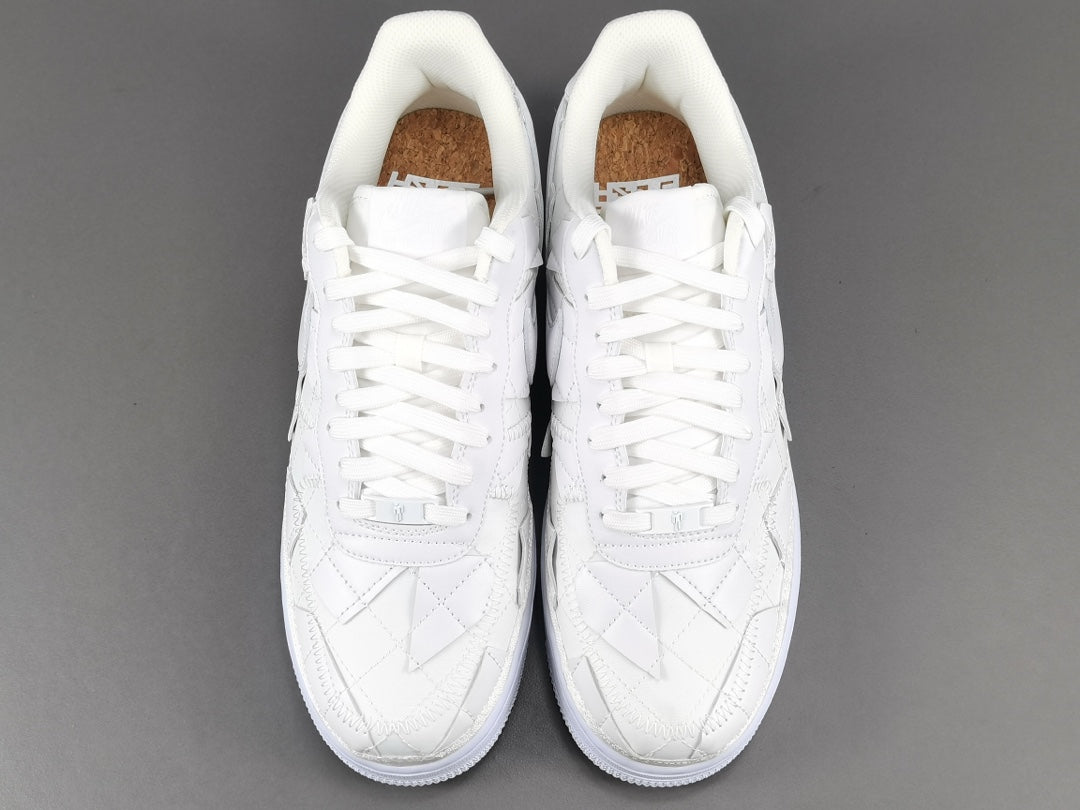 NIKE Air Force 1 - Billie Eilish Triple Sneakers - White Unisex Streetwear Limited Edition - Introducing the Nike Air Force 1 Billie Eilish Triple White, a harmonious fusion of iconic